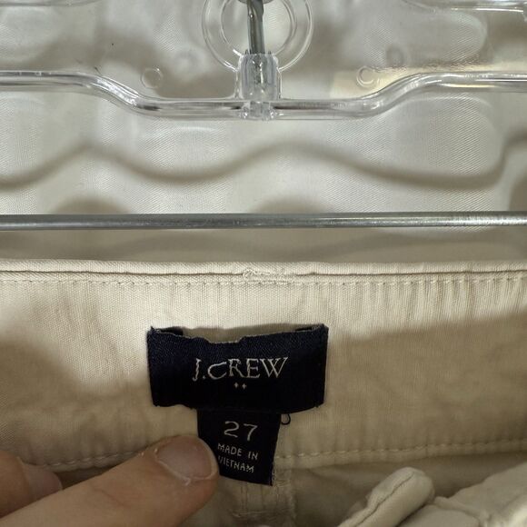 J. Crew Pants Women's 27 Beige Cotton Linen Blend Mid Rise Button Zip - Picture 4 of 8